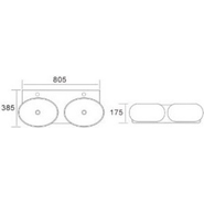 Раковина подвесная двойная CeramaLux 80 см B2004 - фото 3