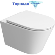 Унитаз подвесной безободковый BelBagno Tre-Tor BB5180CH-TOR/SC (Система смыва торнадо) с крышкой микролифт - фото 