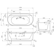 Ванна акриловая Vincea 170x80 см VBT-621B - фото 3
