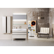 Тумба подвесная с раковиной Aqwella Bergamo 100 см Ber.01.10/n/А, акация, Цвет фасада: светлое дерево - фото 3