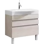 Тумба напольная с раковиной Aqwella Bergamo 80 см Ber.01.08/n/А, акация, Цвет фасада: светлое дерево - фото 