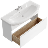 Тумба подвесная с раковиной Aqwella Rodos 105 см ROD01101, белый - фото 2