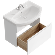 Тумба подвесная с раковиной Aqwella Rodos 75 см ROD01071, белый - фото 2