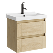 Тумба подвесная с раковиной Aqwella Astrid 60 см AST0106DD, дуб давос - фото 