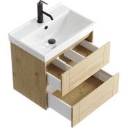 Тумба подвесная с раковиной Aqwella Astrid 60 см AST0106DD, дуб давос - фото 2