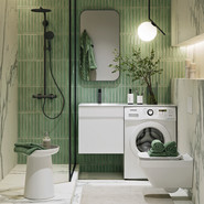 Тумба подвесная с раковиной Aqwella Duet 115 см DU01051L, белый - фото 3