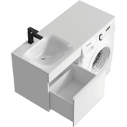 Тумба подвесная с раковиной Aqwella Duet 115 см DU01051L, белый - фото 2