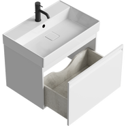 Тумба подвесная с раковиной Aqwella Pure 65 см PUR0165WM, белый, Цвет фасада: белый - фото 2