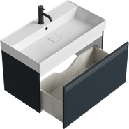 Тумба подвесная с раковиной Aqwella Pure 80 см PUR0108GRM, серый, Цвет фасада: серый - фото 2