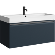 Тумба подвесная с раковиной Aqwella Pure 100 см PUR0110GRM, серый, Цвет фасада: серый - фото 