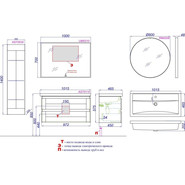 Тумба подвесная с раковиной Aqwella Astrid 100 см AST0110DD, дуб давос - фото 5