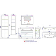 Тумба напольная с раковиной Aqwella Rodos 105 см ROD01102N, белый - фото 3