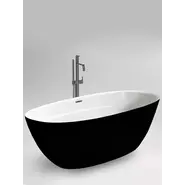 Ванна отдельностоящая CeruttiSpa 170x80 см GRETA170GMB CT10878, чёрный матовый/белый - фото 2
