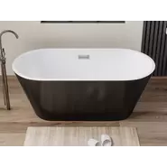 Ванна отдельностоящая CeruttiSpa 170x75 см RESIA170IIGMB CT10879, чёрный матовый/белый - фото 2