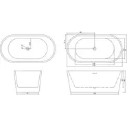 Ванна отдельностоящая CeruttiSpa 170x75 см RESIA170IIGMB CT10879, чёрный матовый/белый - фото 5
