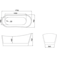 Ванна отдельностоящая CeruttiSpa 170x75 см GLORIA170 CT10880 - фото 5