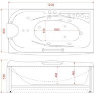 Ванна гидромассажная EvaGold 170x85 см OLB-801 - фото 5