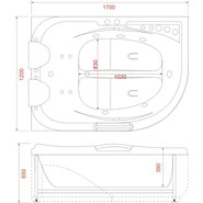 Ванна гидромассажная EvaGold 170x120 см R OLB-807 - фото 6
