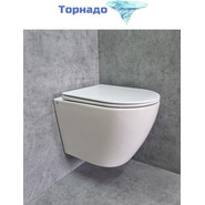 Унитаз подвесной CeramaLux Rimless TR2196 с крышкой микролифт (Система смыва торнадо) - фото 