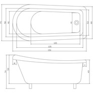 Ванна отдельностоящая Parly Vito 150 155x74 см - фото 6