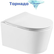 Унитаз подвесной безободковый Aquatek Оберон AQ1365T-00 с тонкой крышкой микролифт (Система смыва торнадо) - фото 