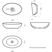 Раковина-чаша Sanita Luxe RINGO 53 см WB.CT/Ringo/54-N.Cut/WHT.G/S1 - фото 6