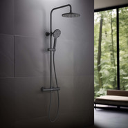 Душевая стойка с термостатом Aquatek Европа AQ2343MB, чёрный матовый, Цвет производителя: чёрный матовый - фото 4