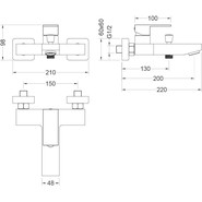 Смеситель для ванны Aquatek Либра AQ1640CR, Цвет производителя: хром - фото 2