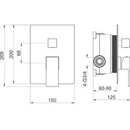 Смеситель для ванны Aquatek Либра AQ1646CR (со скрытой частью), Цвет производителя: хром - фото 4
