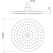 Верхний душ Aquatek 220x220 мм AQ2086CR - фото 6