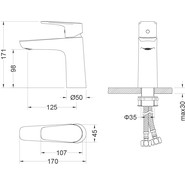 Набор смесителей 3 в 1 для ванны с коротким изливом Aquatek Бетта AQ1130MB, чёрный матовый, Цвет производителя: чёрный матовый - фото 5