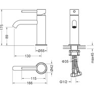 Набор смесителей 3 в 1 для ванны с коротким изливом Aquatek Европа AQ1330MB, чёрный матовый, Цвет производителя: чёрный матовый - фото 5