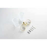 Стакан двойной для зубных щеток Aquatek Европа AQ4117BG, цвет золото шлифованное - фото 3