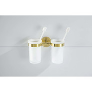 Стакан двойной для зубных щеток Aquatek Европа AQ4117BG, цвет золото шлифованное - фото 5