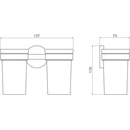 Стакан двойной для зубных щеток Aquatek Европа AQ4117BG, цвет золото шлифованное - фото 6