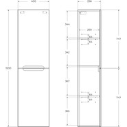 Пенал подвесной BelBagno ETNA-1500-2A-SC-RN-P-R 40 см, правый, Rovere Nature - фото 5
