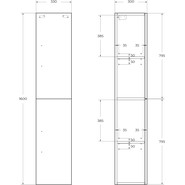 Пенал подвесной BelBagno AURORA-1600-2A-SC-BL-P-L 35 см, левый, Bianco Lucido - фото 4