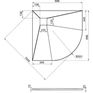 Каменный поддон Bas Essentia 90x90 см (полукруглый) - фото 3