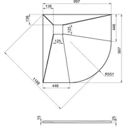 Каменный поддон Bas Essentia 100x100 см, графит (полукруглый) - фото 5