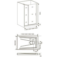 Душевая дверь Bas Fantasy WTW-100-С-CH 100 см, хром/прозрачное - фото 4