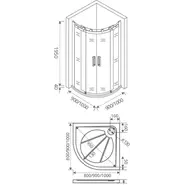 Душевое ограждение Bas Galaxy R-TD-100-C-B 100x100 см, чёрный/прозрачное - фото 4