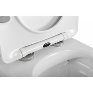 Унитаз подвесной безободковый BelBagno Uno 2.0 BB7306CHR/SC с тонкой крышкой микролифт, Цвет производителя: белый - фото 3