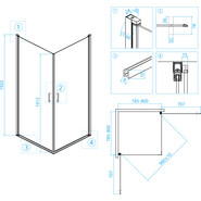 Душевое ограждение RGW LE-30 80х80 см 06123008-11, хром/прозрачное - фото 3