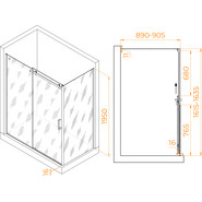 Душевое ограждение RGW TO-44 160х90 см 02074469-11 (стекло 8 мм), хром/прозрачное - фото 2