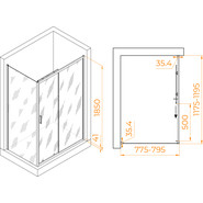 Душевое ограждение RGW PA-145 120х80 см 020814582-11, хром/прозрачное - фото 6