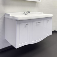 Тумба подвесная с раковиной Comforty Палини 100 см, белый - фото 