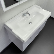 Тумба подвесная с раковиной Comforty Палини 100 см, белый - фото 5