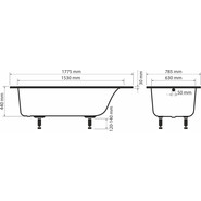 Ванна каменная Sole Gamma ТМ 180x80 см - фото 6