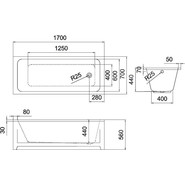 Ванна акриловая Azario Claris 170x70 см AZ-1004 (Новинка 2025) - фото 2