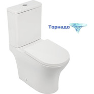 Унитаз-компакт безободковый AN Link с крышкой микролифт (система смыва Торнадо) - фото 